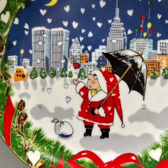 Christmas Plate - RARE Ziggy in Santa Suit In Front of Twin Towers - Picture 3 of 10